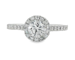 18ct White Gold Halo Lab Grown Diamond Ring 0.73ct D/VS2 Centre