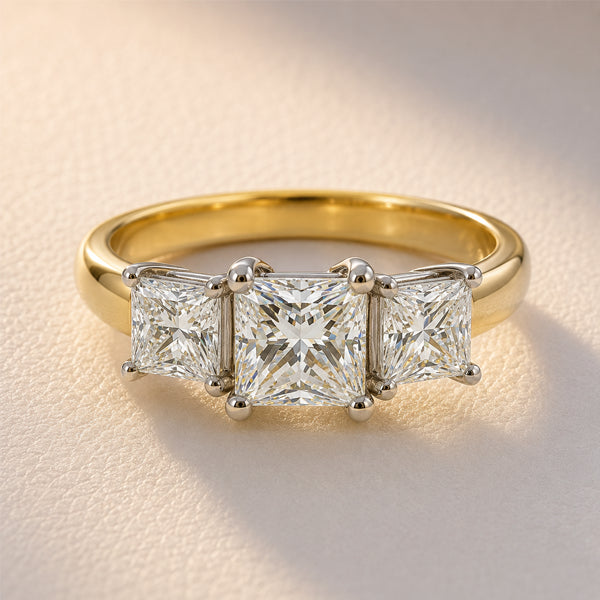 Princess Cut Three Diamond Ring To Cherish