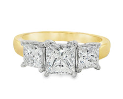 Princess Cut Three Diamond Ring To Cherish