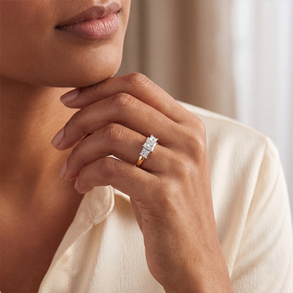 Princess Cut Three Diamond Ring To Cherish