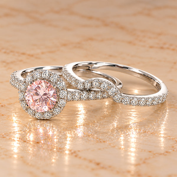 Lumina – 1.50ct Pink Lab-Grown Diamond Bridal Ring Set