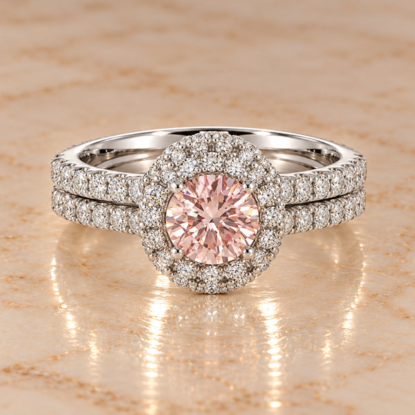 Lumina – 1.50ct Pink Lab-Grown Diamond Bridal Ring Set