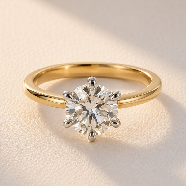 18ct Yellow/White Gold Solitaire Diamond Ring 1.50ct