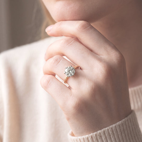 18ct Yellow & White Gold Round Brilliant Diamond Solitaire Ring – 1.50ct