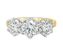18ct Yellow/White Gold Diamond Trilogy Ring 3.01ct