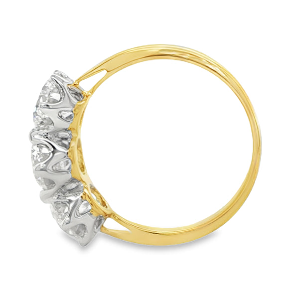 18ct Yellow/White Gold Diamond Trilogy Ring 3.01ct