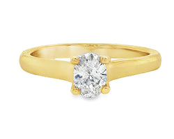 10ct Yellow Gold 0.42ct Oval Lab Grown Diamond Ring F/VVS2