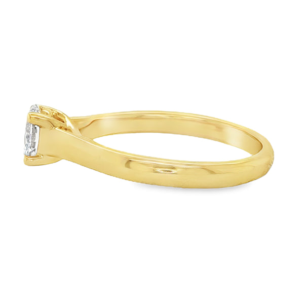 10ct Yellow Gold 0.42ct Oval Lab Grown Diamond Ring F/VVS2