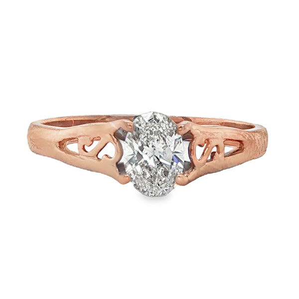 9ct Rose Gold 0.42ct Oval Lab Grown Diamond Ring F/VVS2