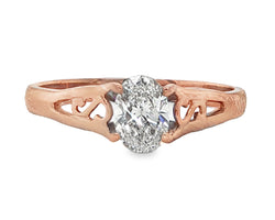 9ct Rose Gold 0.42ct Oval Lab Grown Diamond Ring F/VVS2