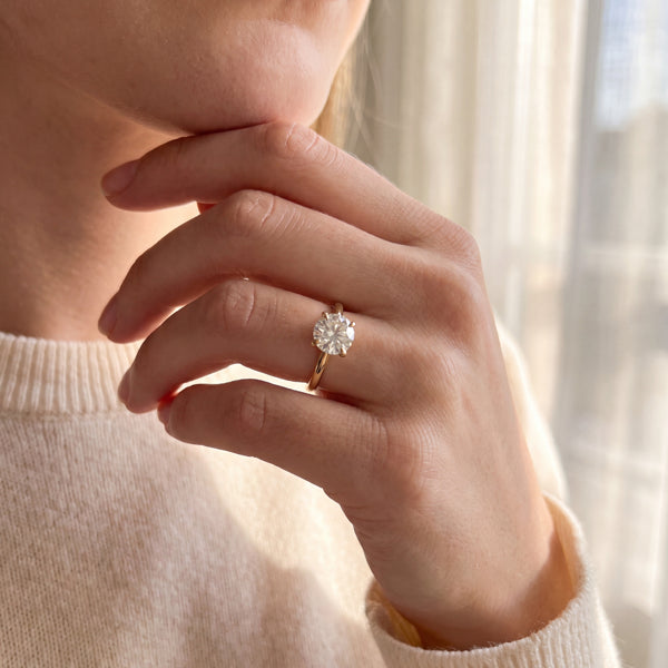 Chloë - 18ct Yellow Gold Lab Grown Diamond Solitaire Ring Four Claw 1.67ct