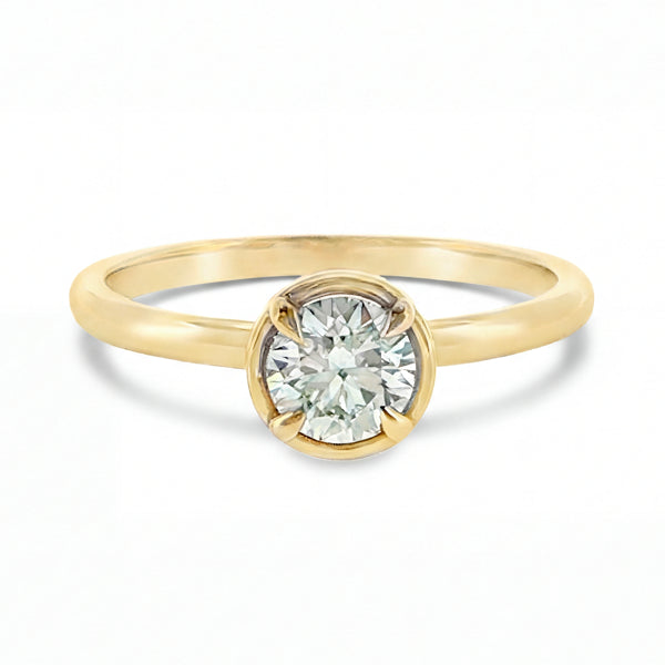 0.53ct round lab grown diamond ring in 9ct yellow gold solitaire setting
