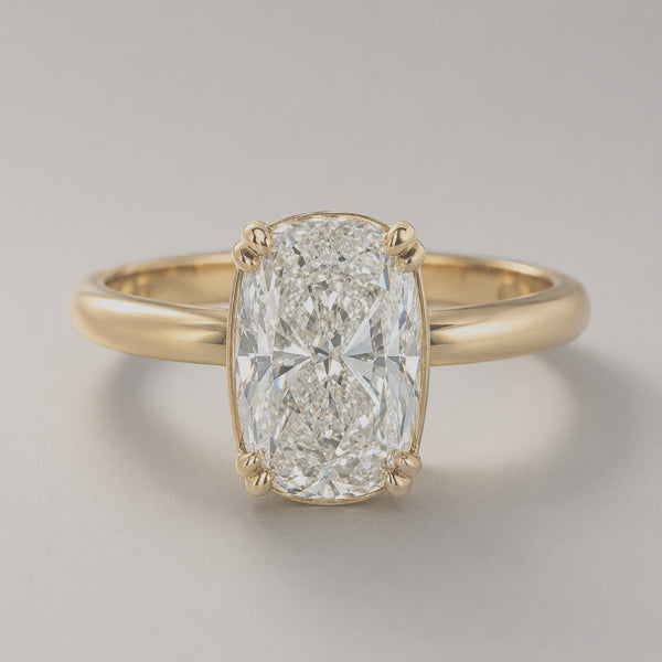 DOMINIQUE - 18ct Yellow Gold 2.01ct Rectangular Cushion Cut Lab Grown Diamond Ring