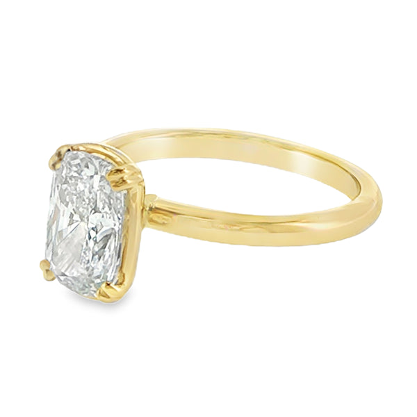 DOMINIQUE - 18ct Yellow Gold 2.01ct Rectangular Cushion Cut Lab Grown Diamond Ring
