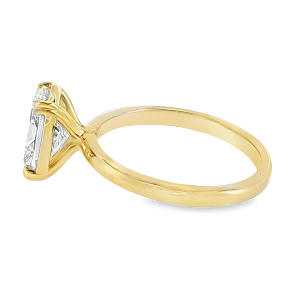 DOMINIQUE - 18ct Yellow Gold 2.01ct Rectangular Cushion Cut Lab Grown Diamond Ring