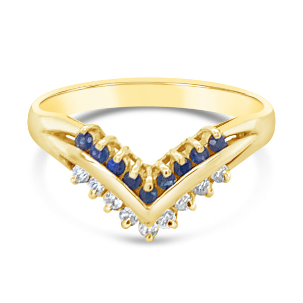 9ct Yellow Gold Eternity Ring Sapphire & Diamonds