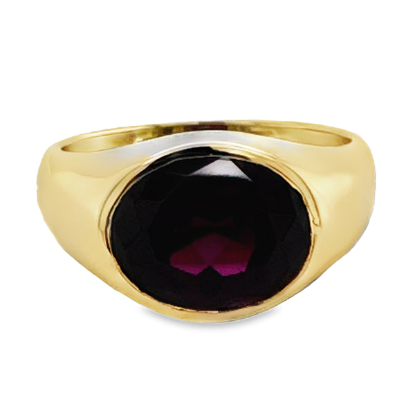 9ct Yellow Gold Oval Garnet Ring GA=5.00ct