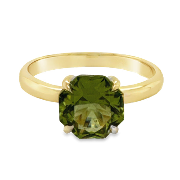 9ct Yellow Gold Octagonal Cut Peridot Ring