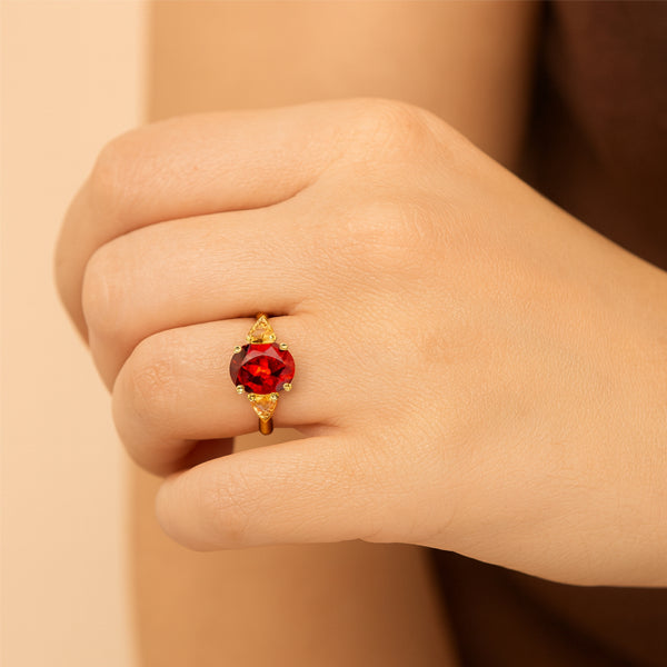 18ct Yellow Gold Mexican Fire Opal and Yellow Sapphire Ring