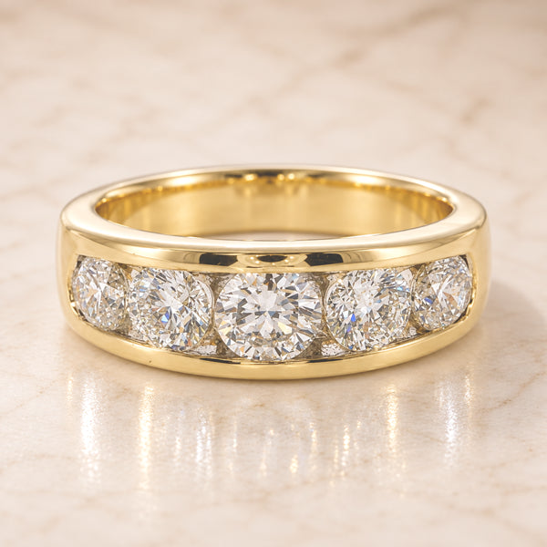 18ct Yellow Gold Channel Set Ring 2.01ct