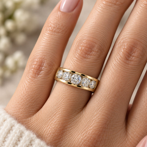 18ct Yellow Gold Channel Set Ring 2.01ct