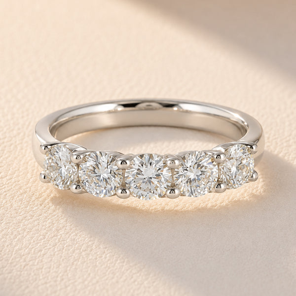 18ct White Gold Five Stone Lab-Grown Diamond Ring – 1.25ct