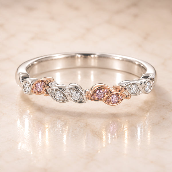 9ct White & Rose Gold White & Pink Diamond Ring
