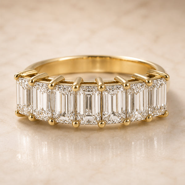 CELESTE Emerald Cut Diamond Ring 18ct Yellow Gold