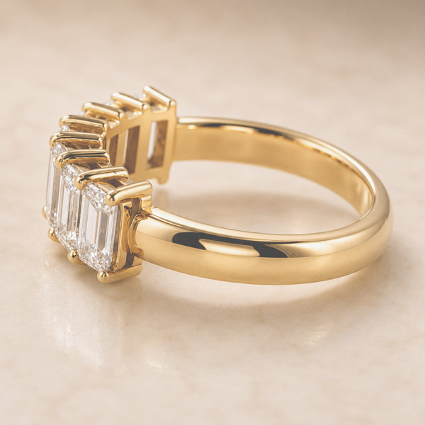 CELESTE Emerald Cut Diamond Ring 18ct Yellow Gold