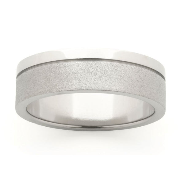 Titanium Wedder Patterned Band