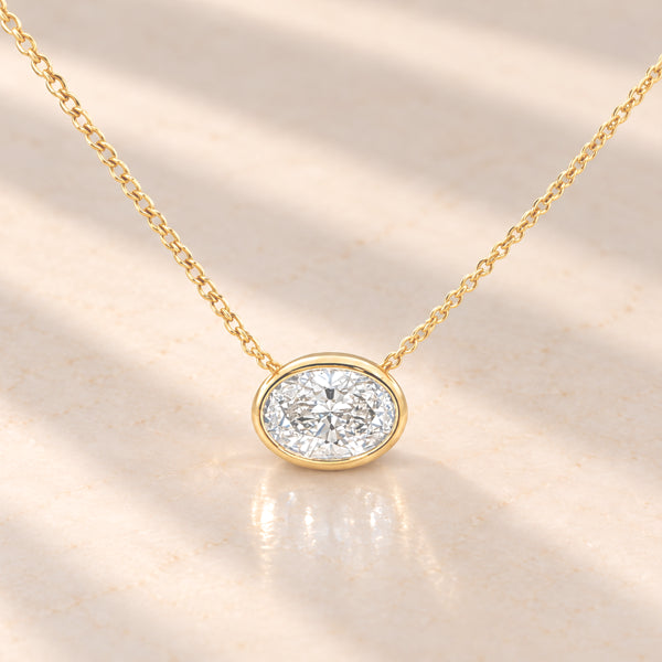 TALIA 9ct Yellow Gold 0.42ct Oval Lab-Grown Diamond Pendant