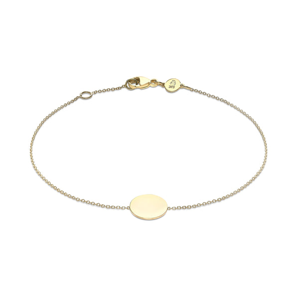9ct Yellow Gold Solid Mini Disc Bracelet 18+1Cm