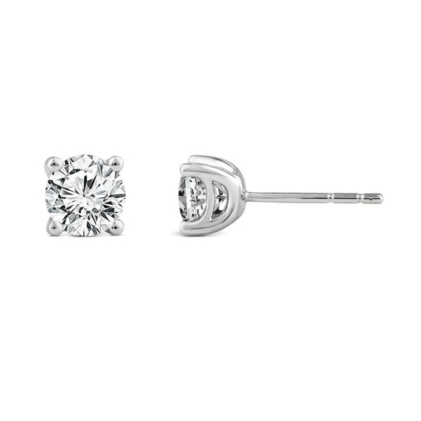 18ct White Gold 1.00ct F/VS2 Round Lab Grown Diamond Studs