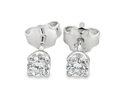 9ct White Gold 0.28ct Solitaire Round Brilliant Cut Lab Grown Diamond Ear Studs