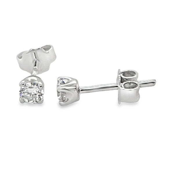 9ct White Gold 0.32ct Solitaire Round Brilliant Cut Lab Grown Diamond Ear Studs