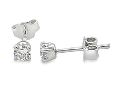 9ct White Gold 0.28ct Solitaire Round Brilliant Cut Lab Grown Diamond Ear Studs