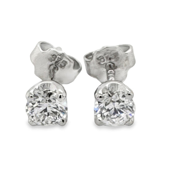 9ct White Gold 0.55ct Solitaire Round Brilliant Cut Lab Grown Diamond Ear Studs