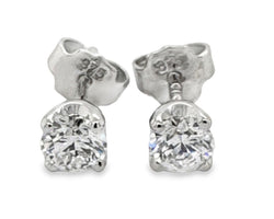 9ct White Gold 0.56ct Solitaire Round Brilliant Cut Lab Grown Diamond Ear Studs