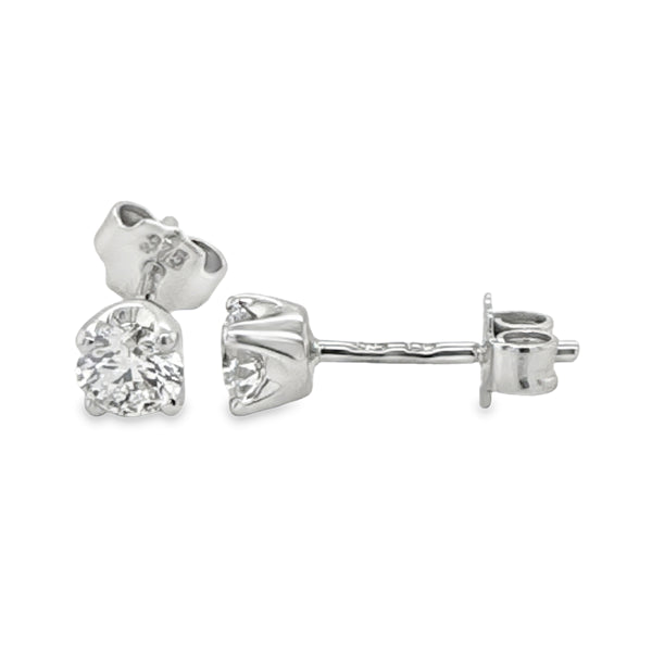 9ct White Gold 0.55ct Solitaire Round Brilliant Cut Lab Grown Diamond Ear Studs