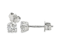 9ct White Gold 0.56ct Solitaire Round Brilliant Cut Lab Grown Diamond Ear Studs