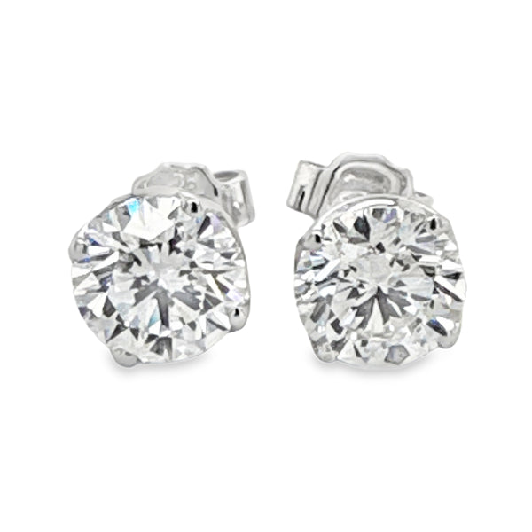 9ct White Gold 2.00ct Lab Grown Round Brilliant Cut Diamond Stud Earrings