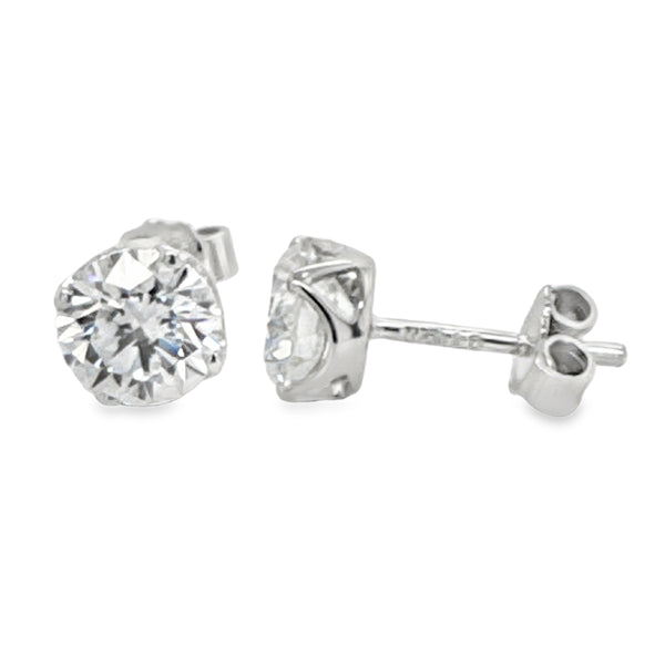 9ct White Gold 2.00ct Lab Grown Round Brilliant Cut Diamond Stud Earrings