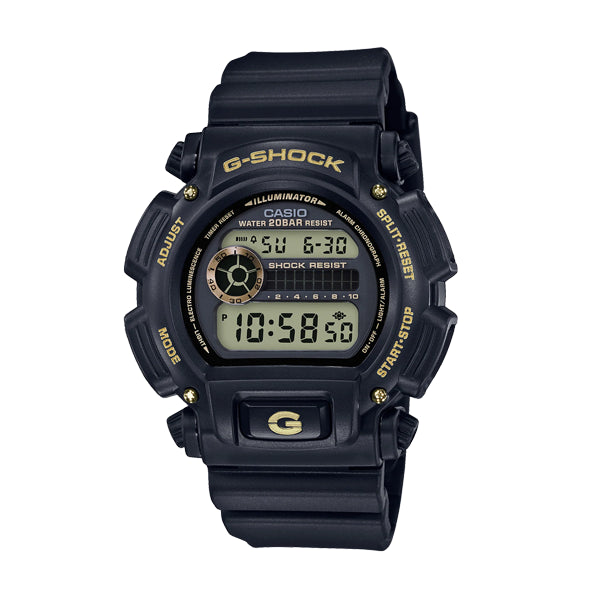 G-Shock Digital Black Gold Watch, Gold 200m Water resistant, Alarm