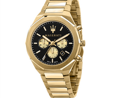 Maserati STILE 45MM CHR BLACK DIAL BR YG
