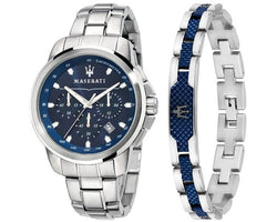 MASERATI SUCCESSO Chronograph Watch Gift Set with Matching Bracelet