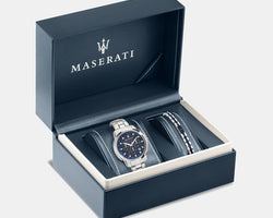 MASERATI SUCCESSO Chronograph Watch Gift Set with Matching Bracelet