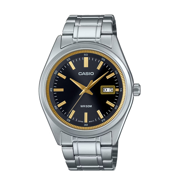 Casio Mens Analogue,50 Metre Water Resistant, Stainless Steel Strap