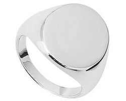 Sterling Silver Flat Oval Signet Ring