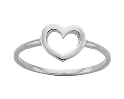 Karen Walker Sterling Silver Mini Heart Ring - Size N