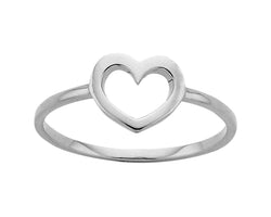 Karen Walker Sterling Silver Mini Heart Ring - Size N